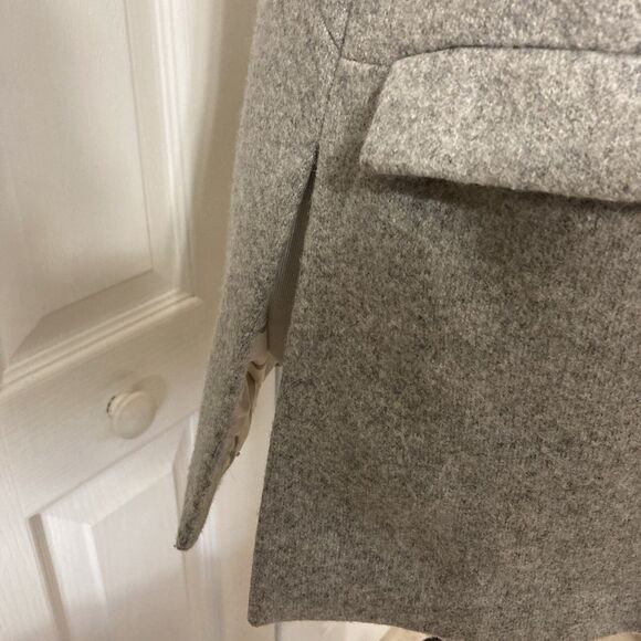 Womens Vest Anthropologie Elevenses Gray Woven Wool A Line Open Lined - Picture 9 of 11